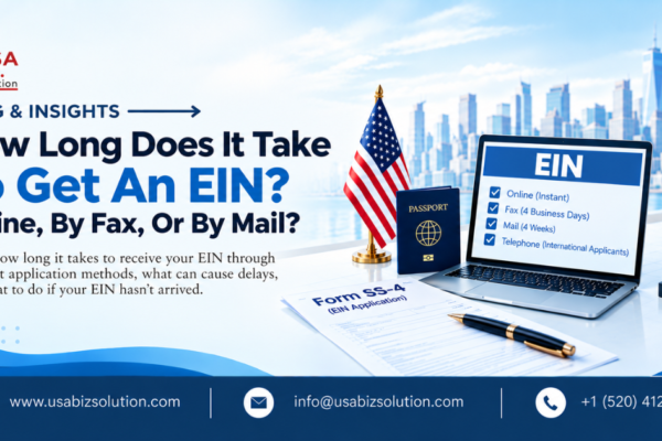 EIN processing time for online, fax, mail, and phone applications