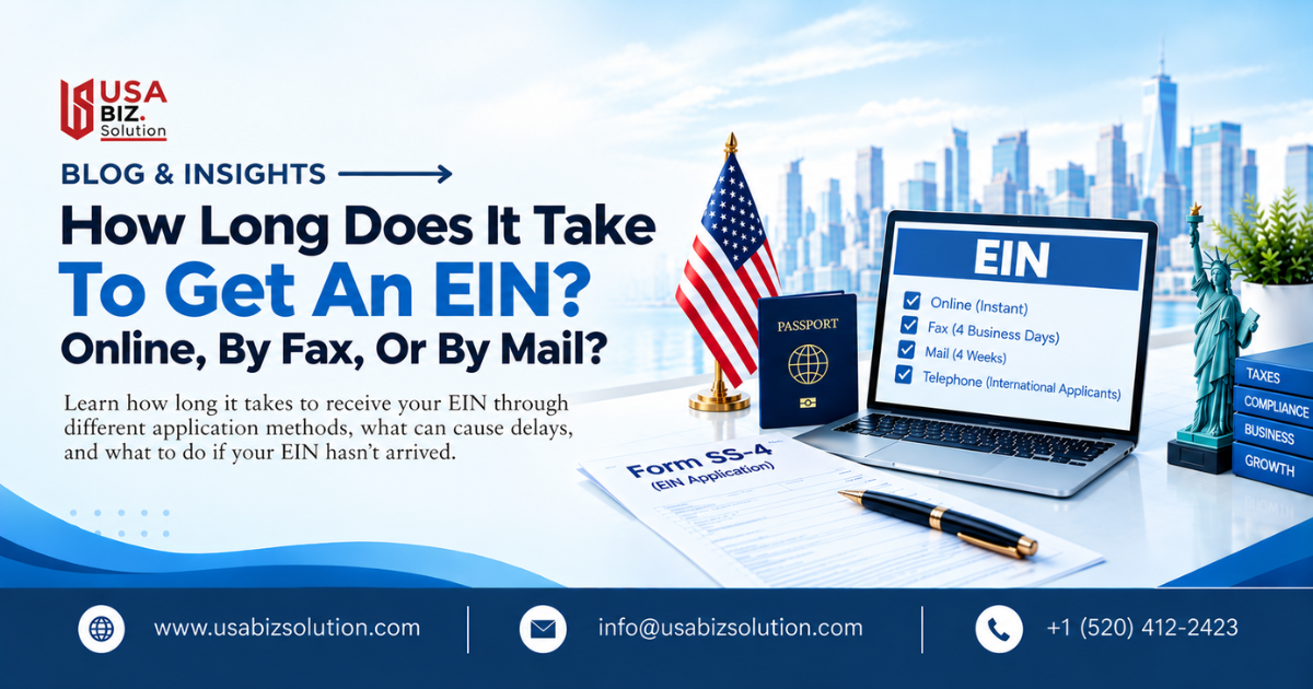 EIN processing time for online, fax, mail, and phone applications